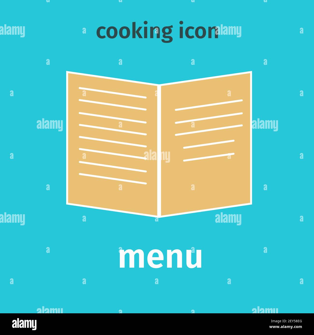 Simple menu colored icon. Vector. Icon with a book for a restaurant and cafe. Stock Vector
