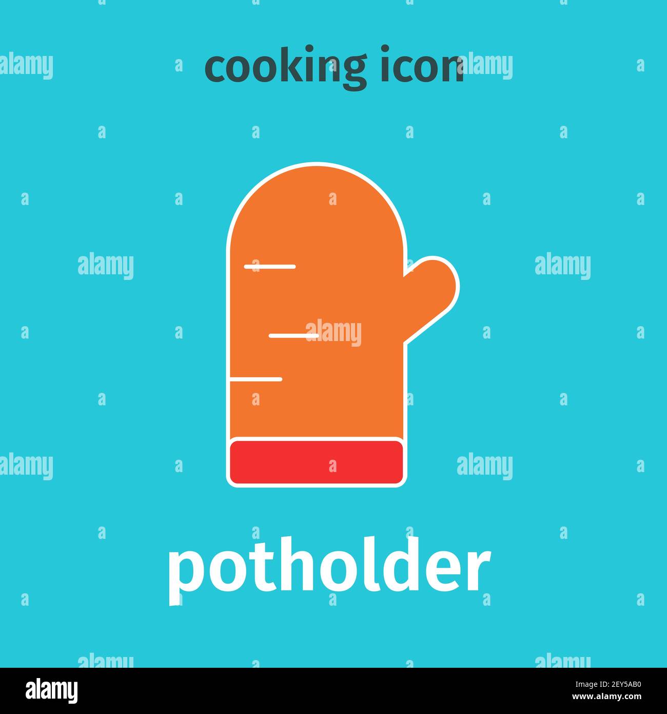 Potholder colored icon. Cooking gloves. Vector. Single flat illustration. Stock Vector