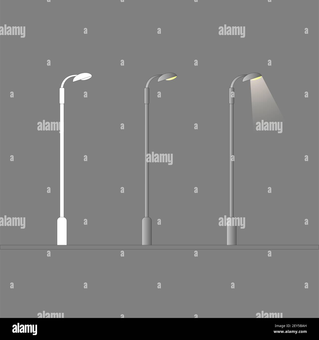 Street lamp, options for images. Electric street lighting. Wind