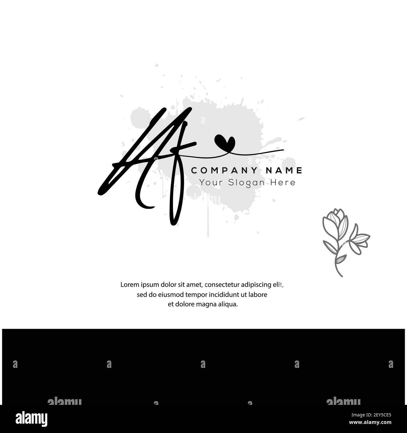 A F AF Initial letter handwriting and signature logo. Beauty vector initial logo .Fashion, boutique, floral and botanical Stock Vector