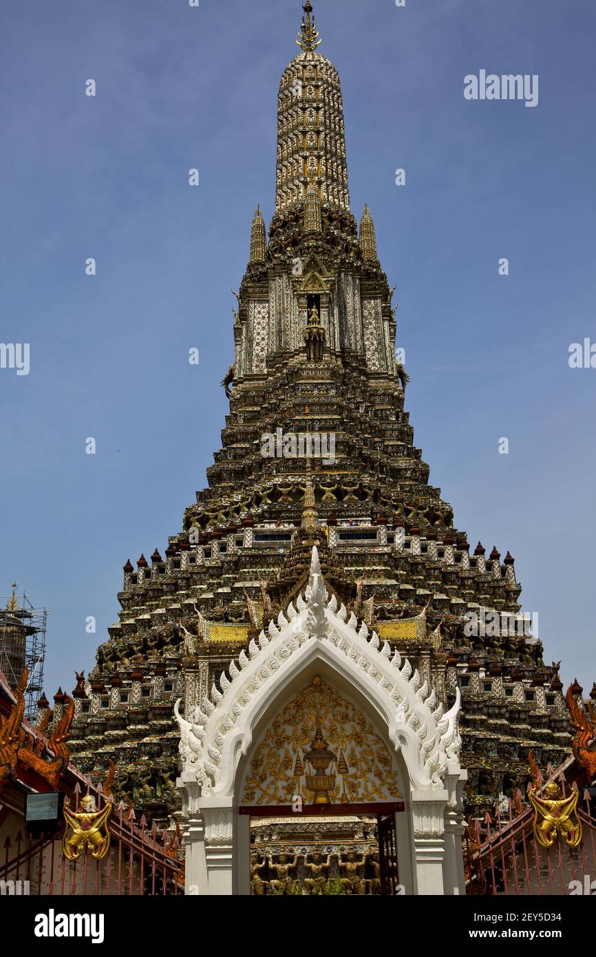 Asia thailand in bangkok sunny temple abstract sky and colors Stock ...
