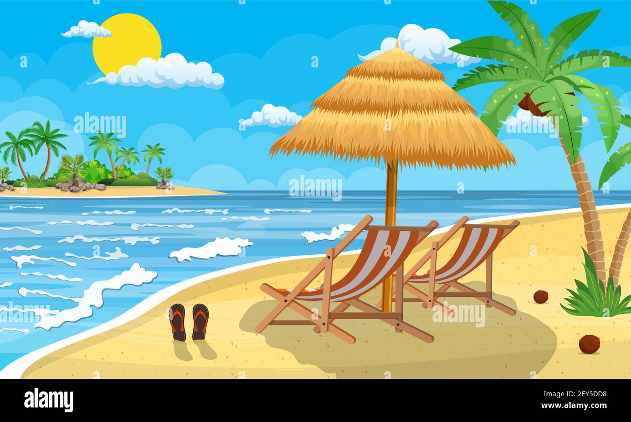 Landscape of wooden chaise lounge Stock Vector Image & Art - Alamy