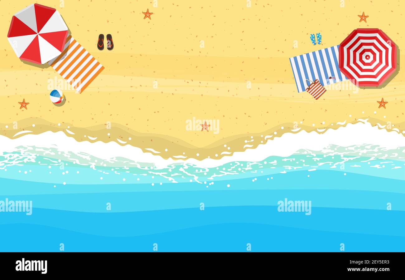 beach sun umbrellas flip-flops and beach Stock Vector Image & Art - Alamy