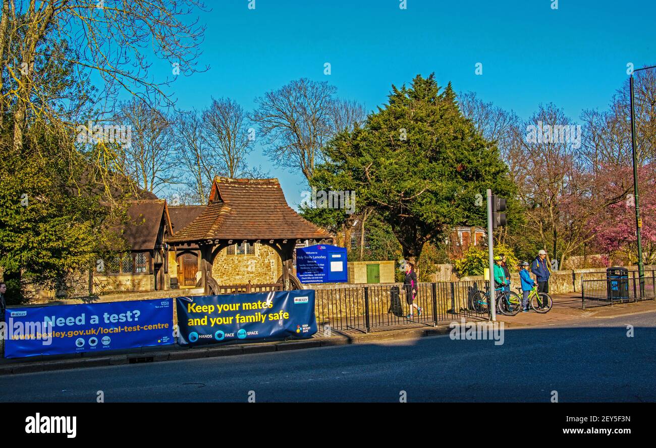 Covid 19 signage at Hurst Road Sidcup Stock Photo Alamy
