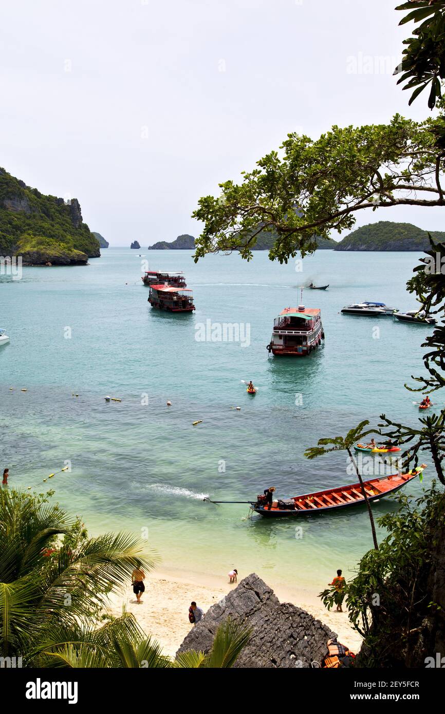 Boat coastline of a tree south china sea thailand kho Stock Photo Alamy