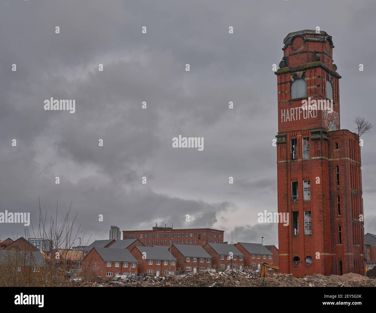 Hartford Mill in Chadderton, Oldham being demolished Stock Photo