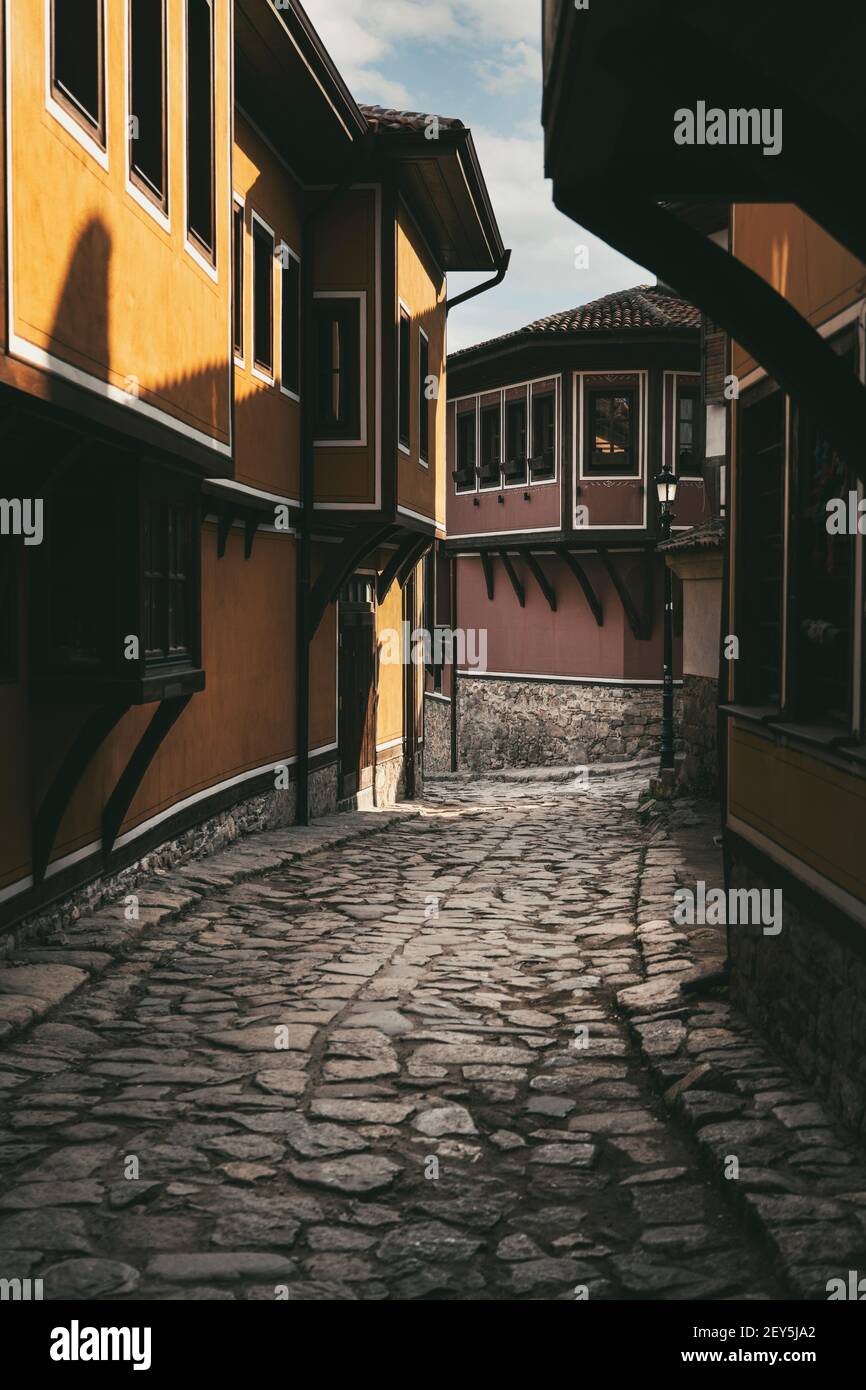 Old European Cobblestone City Street Stock Photo Alamy