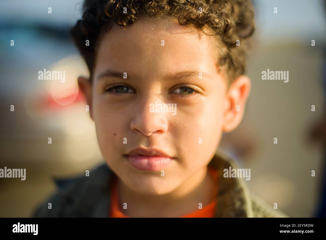 PORTRAIT OF A CONFIDENT Boy Stock Photo