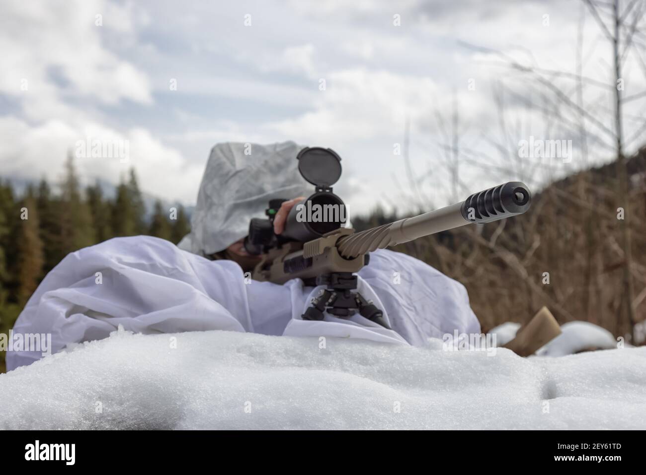 Camouflaged Military Sniper Waits Silently Thick Forest Terrain Rendering  Stock Photo by ©digitalstorm 380736146