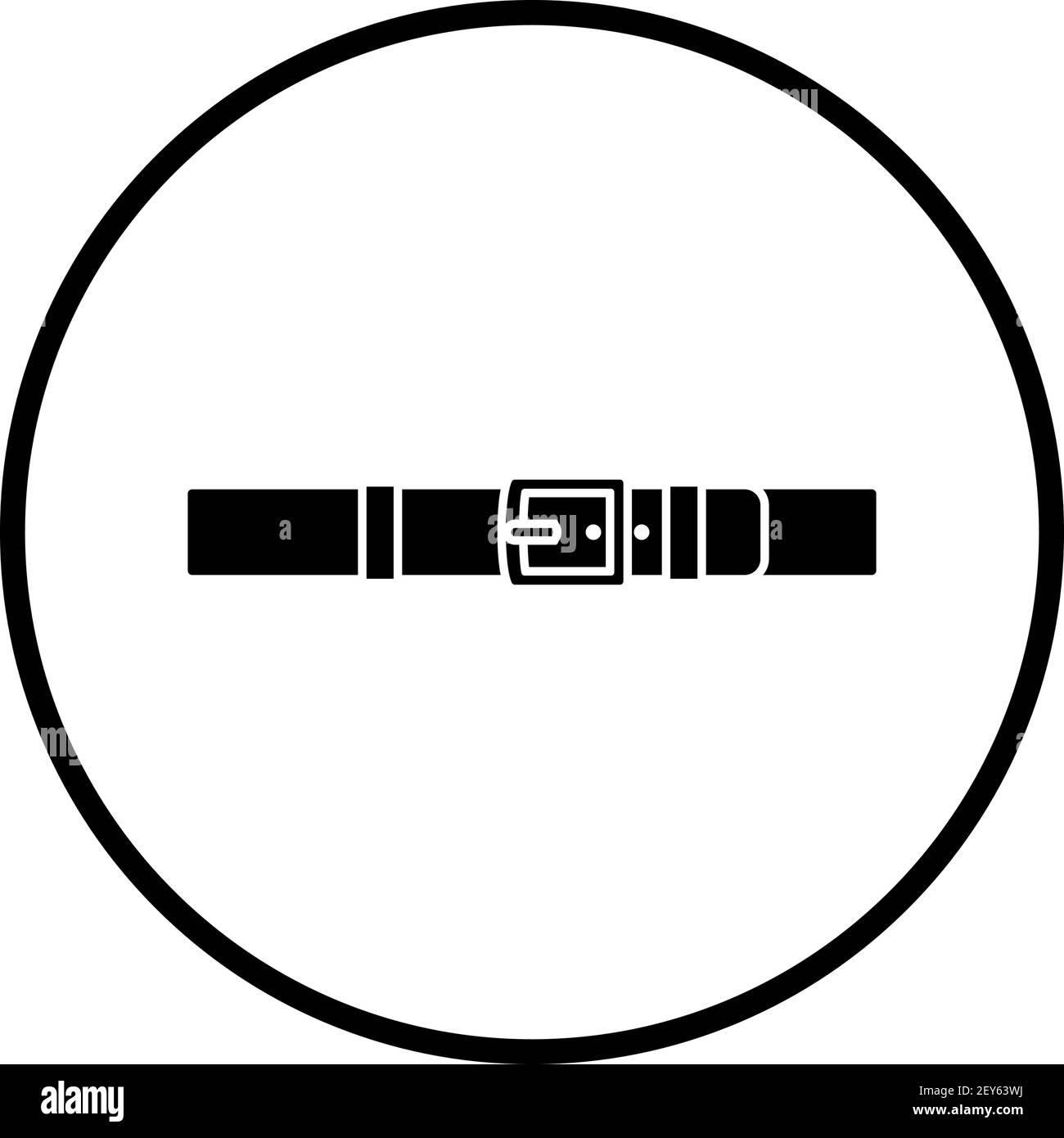 Trouser Belt Icon. Thin Circle Stencil Design. Vector Illustration. Stock Vector