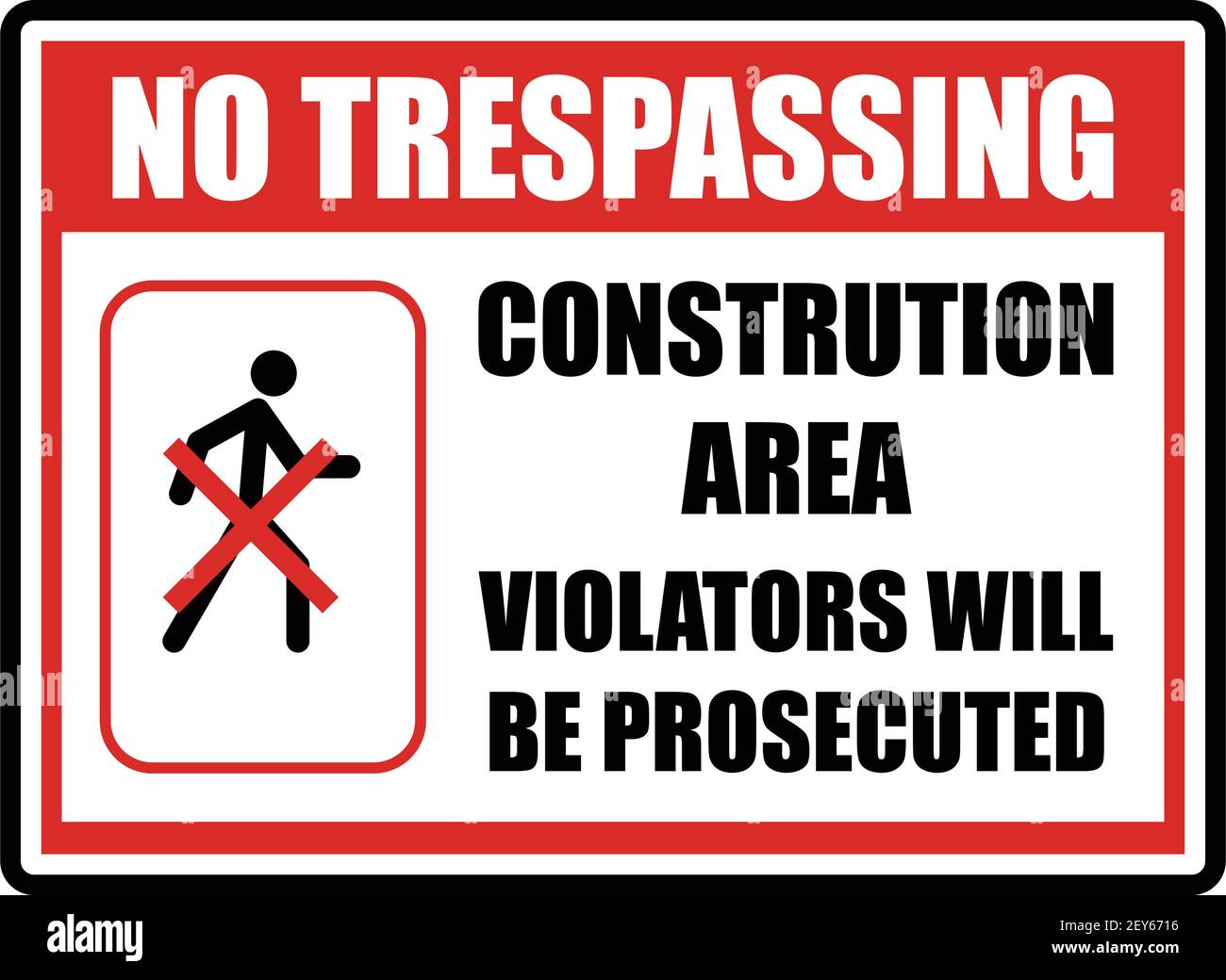 private property no trespassing warning sign for signboard or label. vector illustration Stock Vector