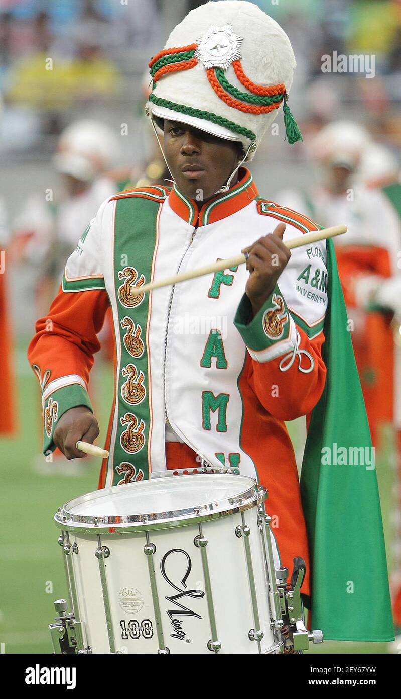The FAMU marching band performs during the Florida Classic at the Citrus  Bowl in Orlando, Fla., as Florida A&M plays host to Bethune-Cookman on  Saturday, Nov. 22, 2014. (Photo by Stephen M.