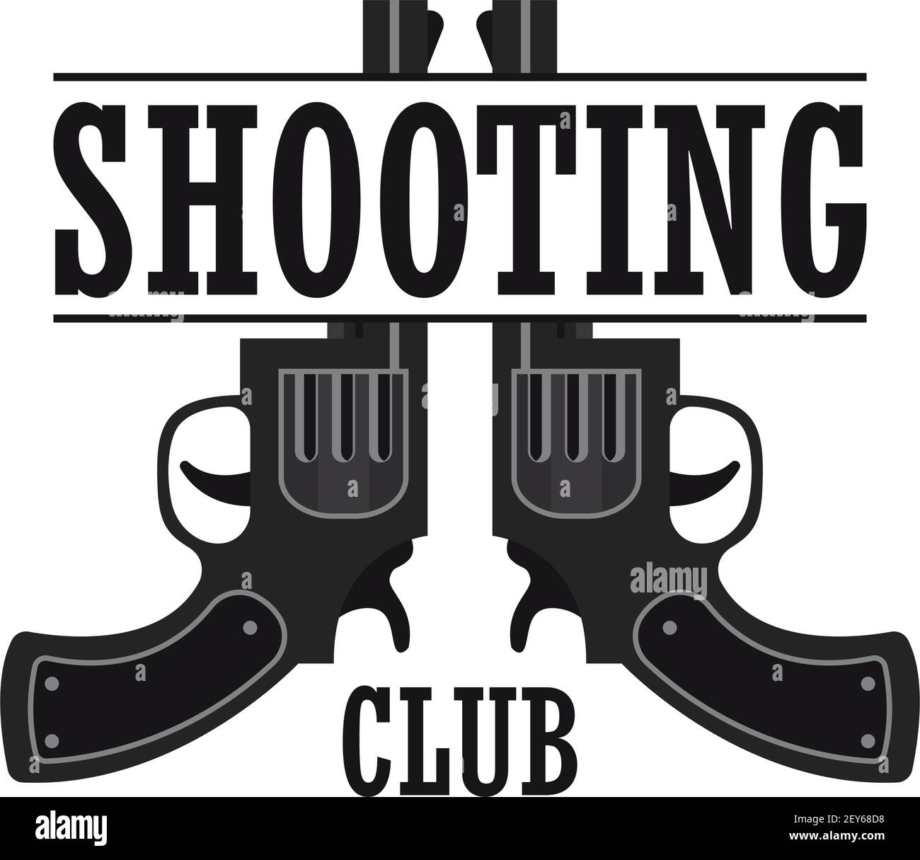 shooting gun logo for shooting club, vector illustration Stock Vector