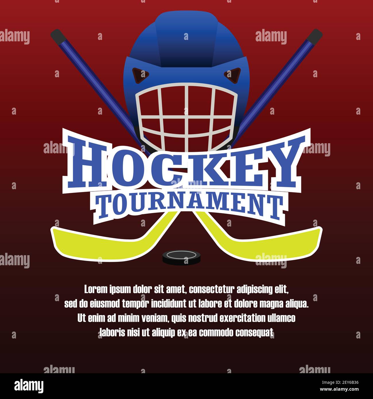 hockey banner for hockey tournament. vector illustration Stock Vector