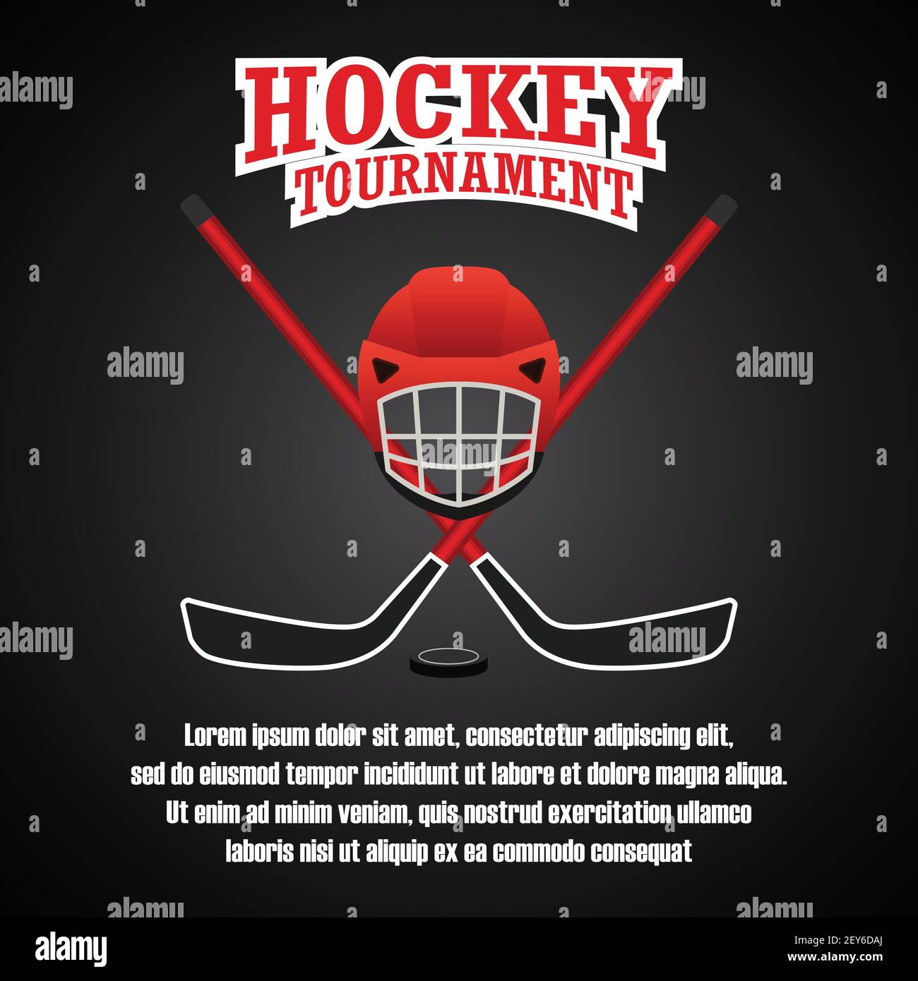 hockey banner for hockey tournament. vector illustration Stock Vector
