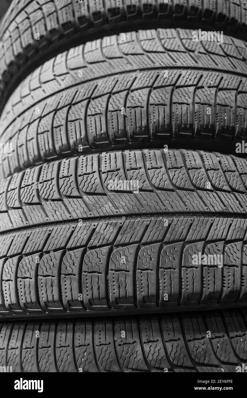 old tires used worn for recycling waste management industry disposal ...