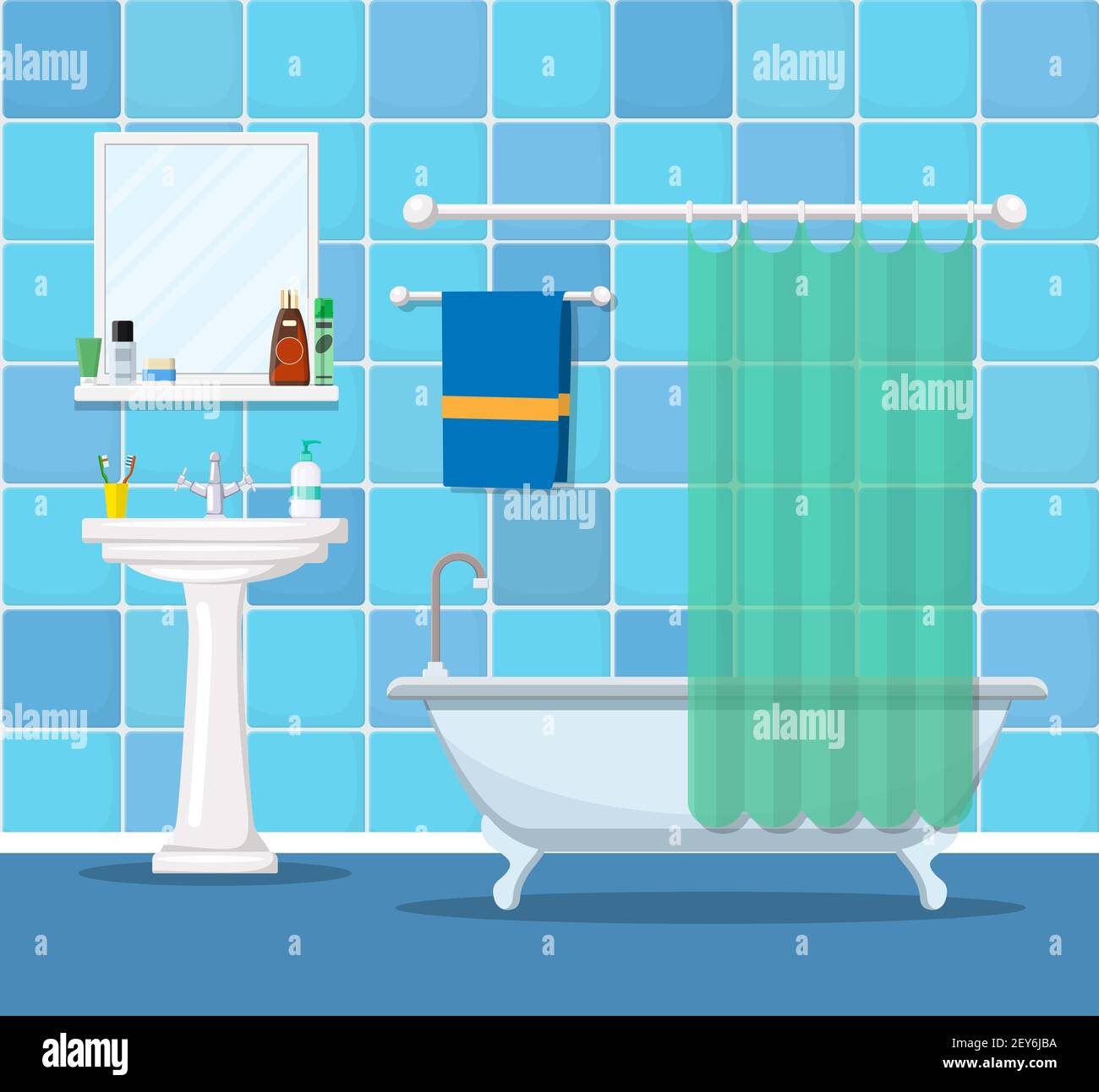 modern bathroom interior with furniture Stock Vector Image & Art - Alamy