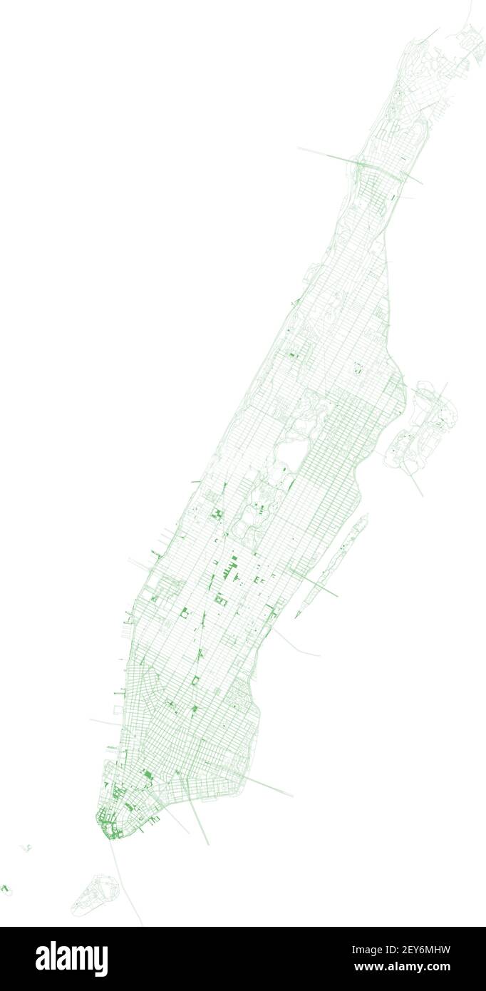 Manhattan map, New York City, boroughs, governmental administration. Streets and district. City map. Usa Stock Vector