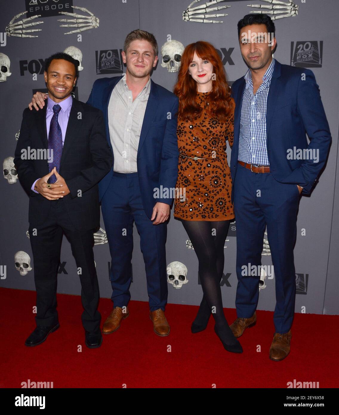 08 December 2014 - West Hollywood, California - Eugene Byrd, Michael Grant  Terry, Carla Gallo, Pej Vahdat . Cast and executive producers celebrate the  200th episode of FOX's "Bones" held at Herringbone