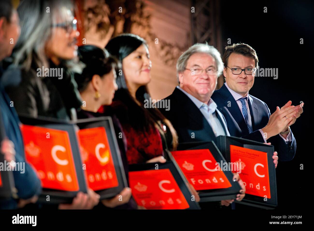 10-12-2014 AMSTERDAM - Prince Constantijn attends the award ceremony of the Prince Claus Prize 2014 to Columbian artist and plant expert Abel RodrÃguez at the Royal Palace in Amsterdam (Photo by Robin Utrecht/Sipa USA) Stock Photo