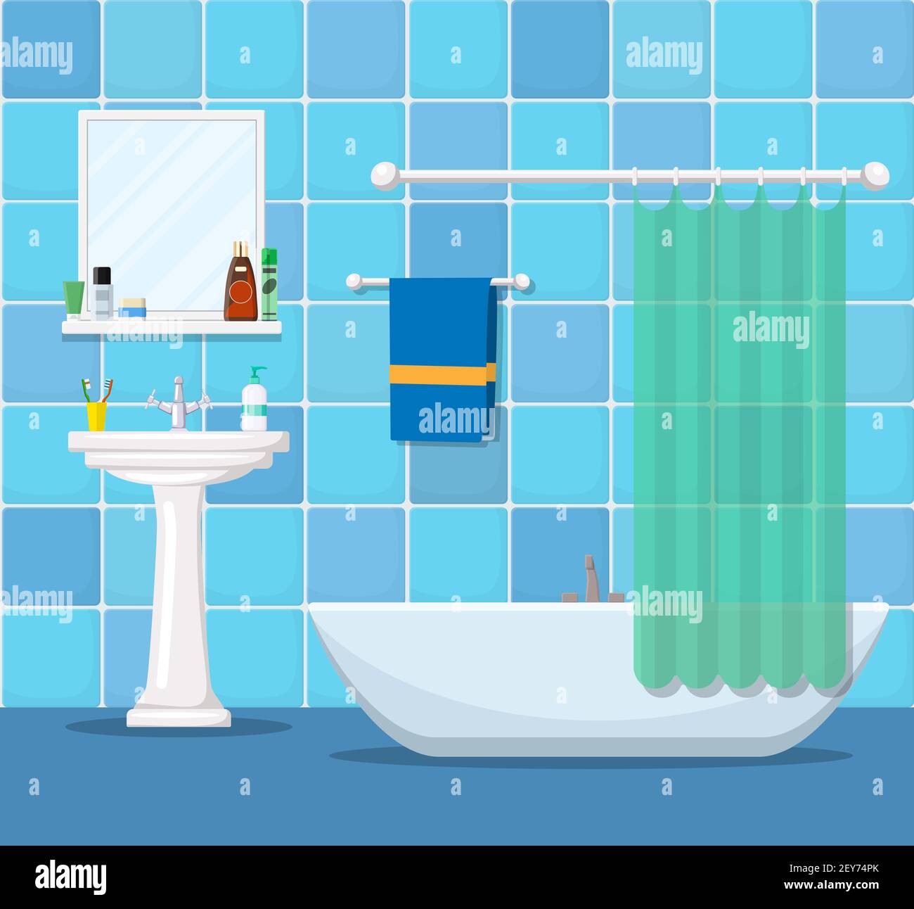 modern bathroom interior with furniture Stock Vector Image & Art - Alamy
