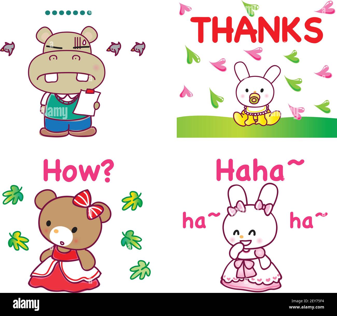 Cartoon Sweet Rabbit Cherry Stickers Card Making & Stationery ...