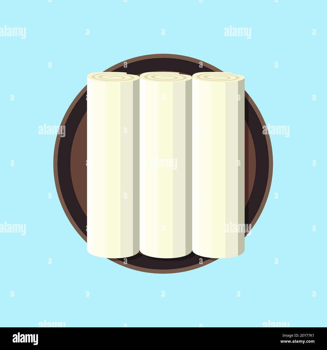 three white rolled Stock Vector