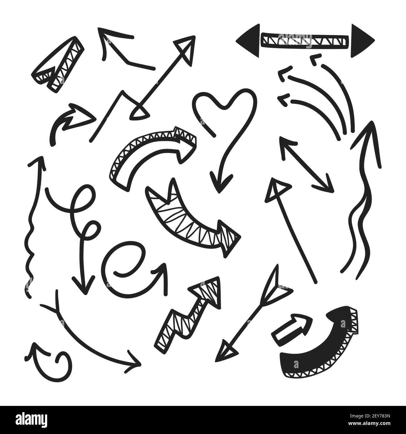 Hand drawn arrow collection Vector illustration6 Stock Vector Image ...
