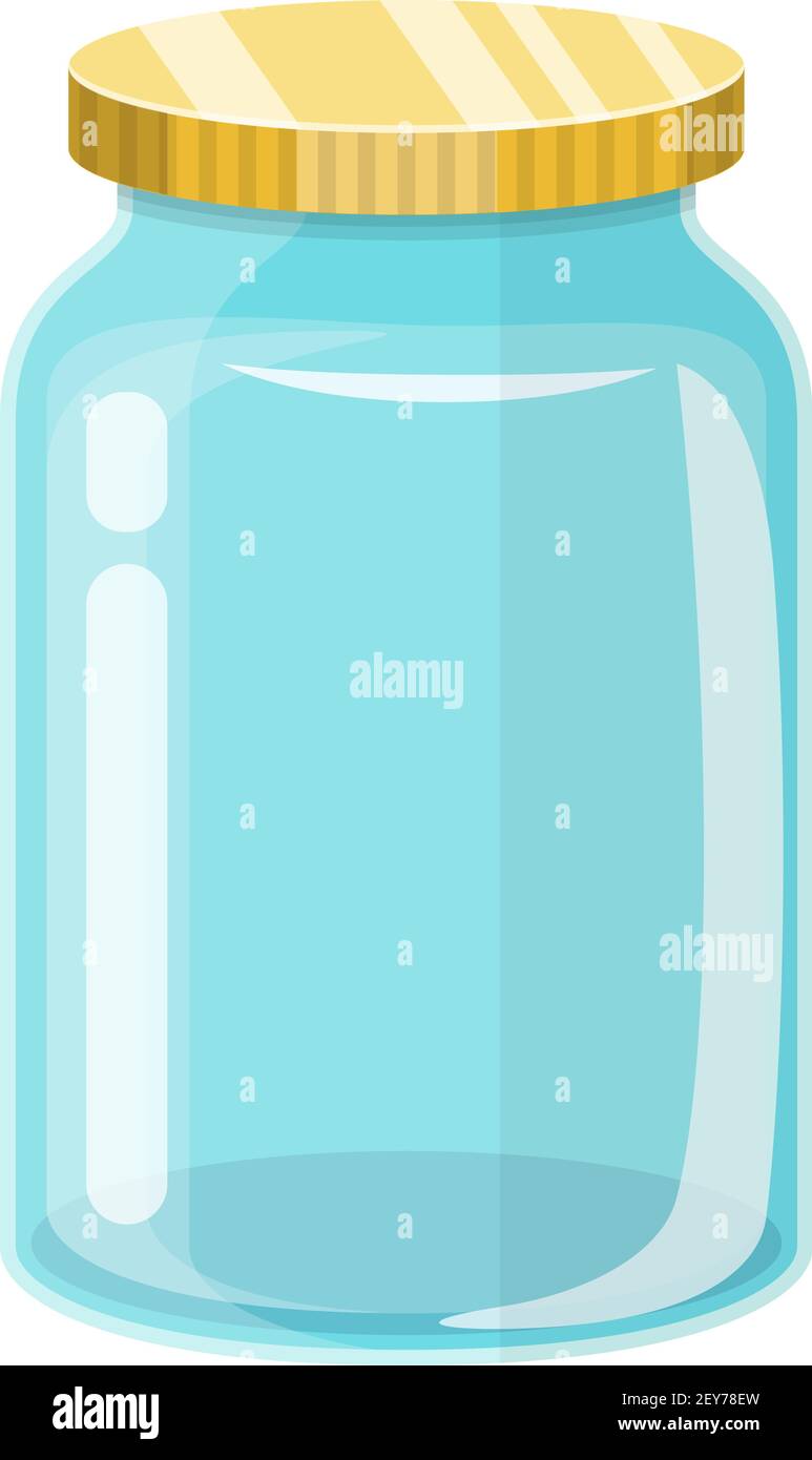 Empty glass transparent jar with gold lid Stock Vector Image & Art - Alamy
