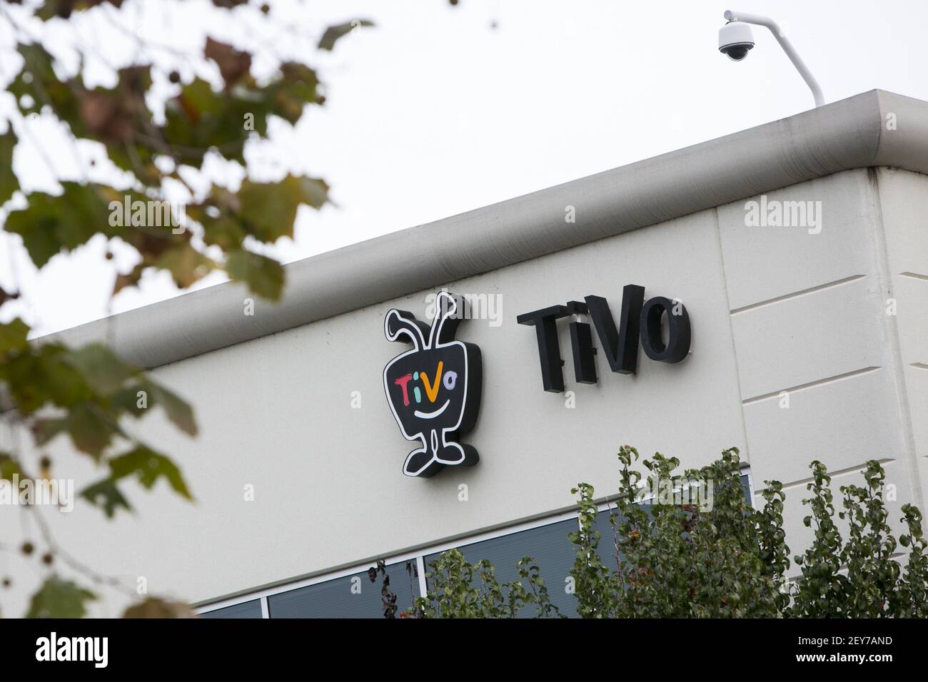 A logo sign outside the headquarters of TiVo Inc., in San Jose, California on December 7, 2014