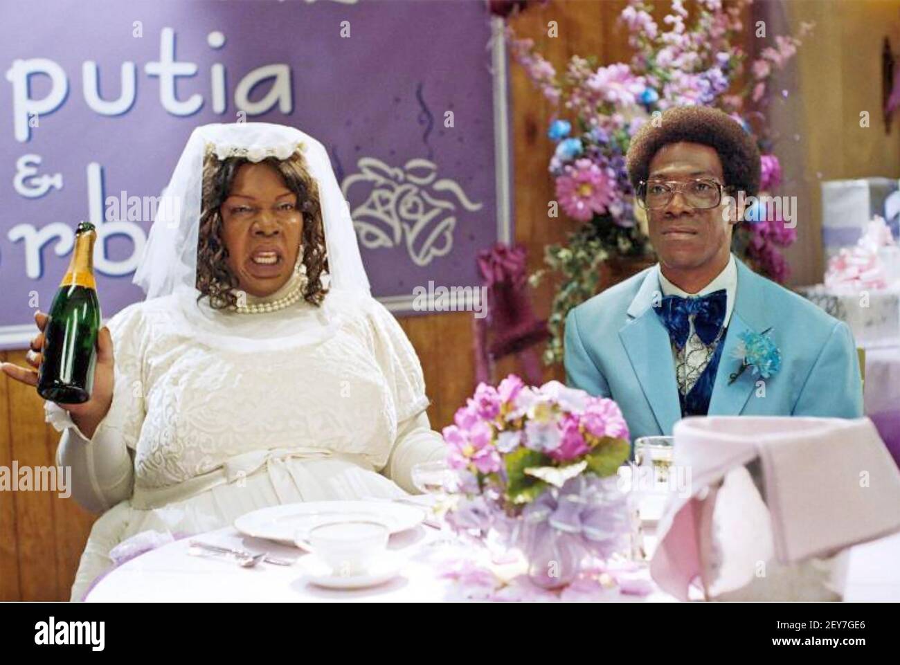 NORBIT 2007 Paramount Pictures film with Eddie Murphy at right as Norbit  Rice and at left as his wife Rasputia Stock Photo - Alamy
