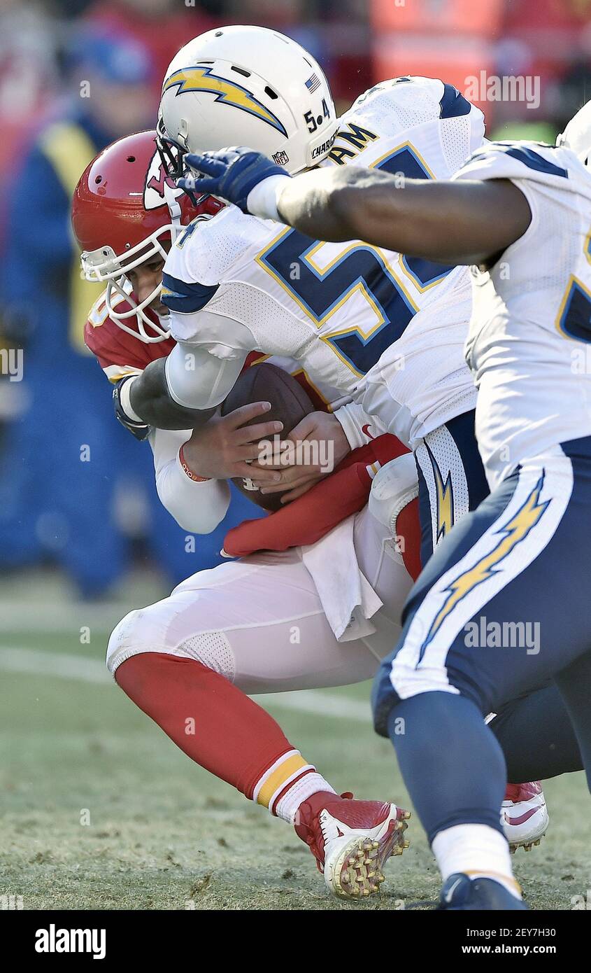 Kansas City Chiefs linebacker Melvin Ingram during the first half of the  NFL AFC Championship football game against the Cincinnati Bengals, Sunday,  Jan. 30, 2022 in Kansas City, Mo.. (AP Photos/Reed Hoffmann