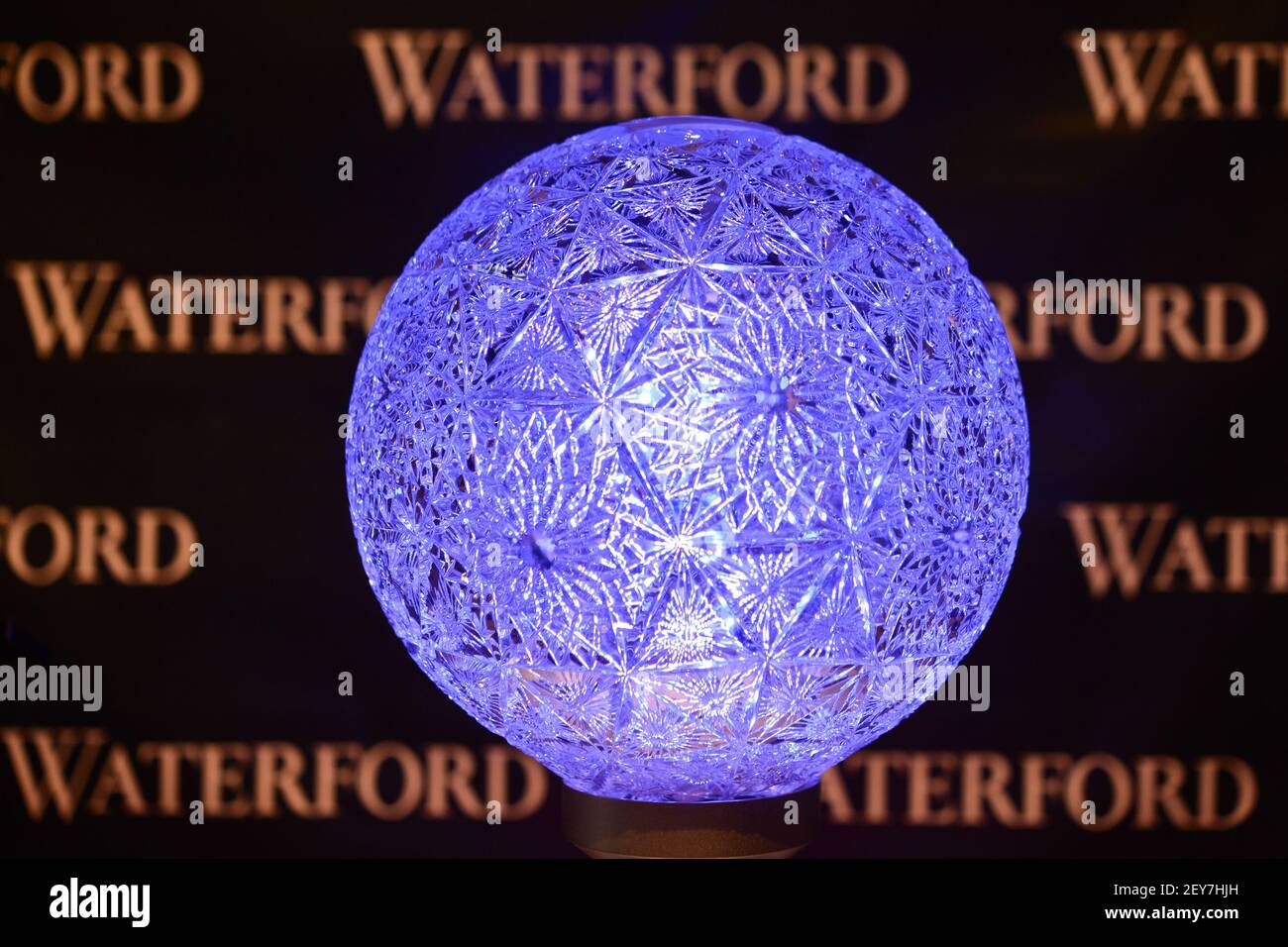 View of the Waterford Crystal button that will lower the Times Square