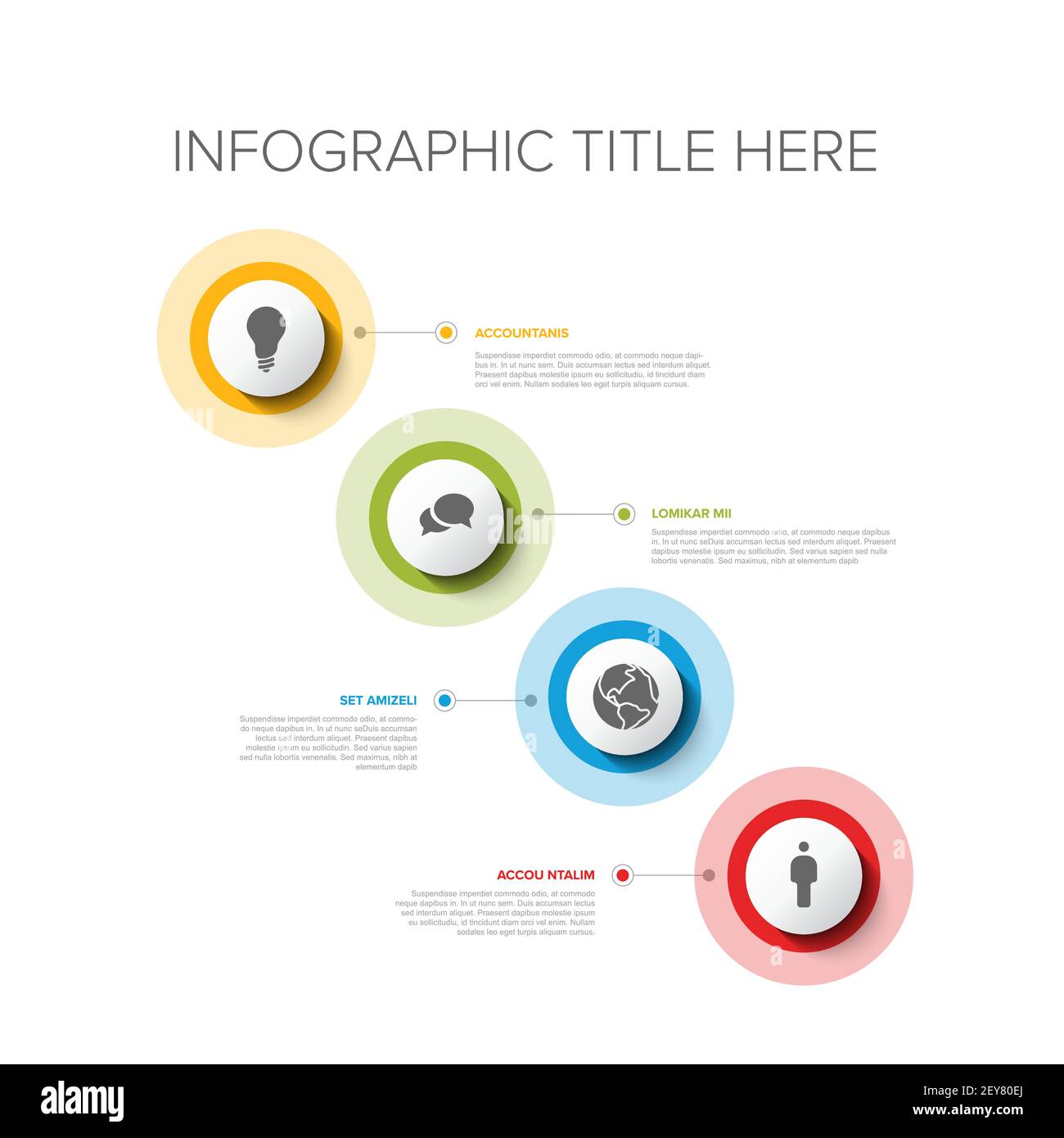 Vector multipurpose Infographic template set with four elements options ...