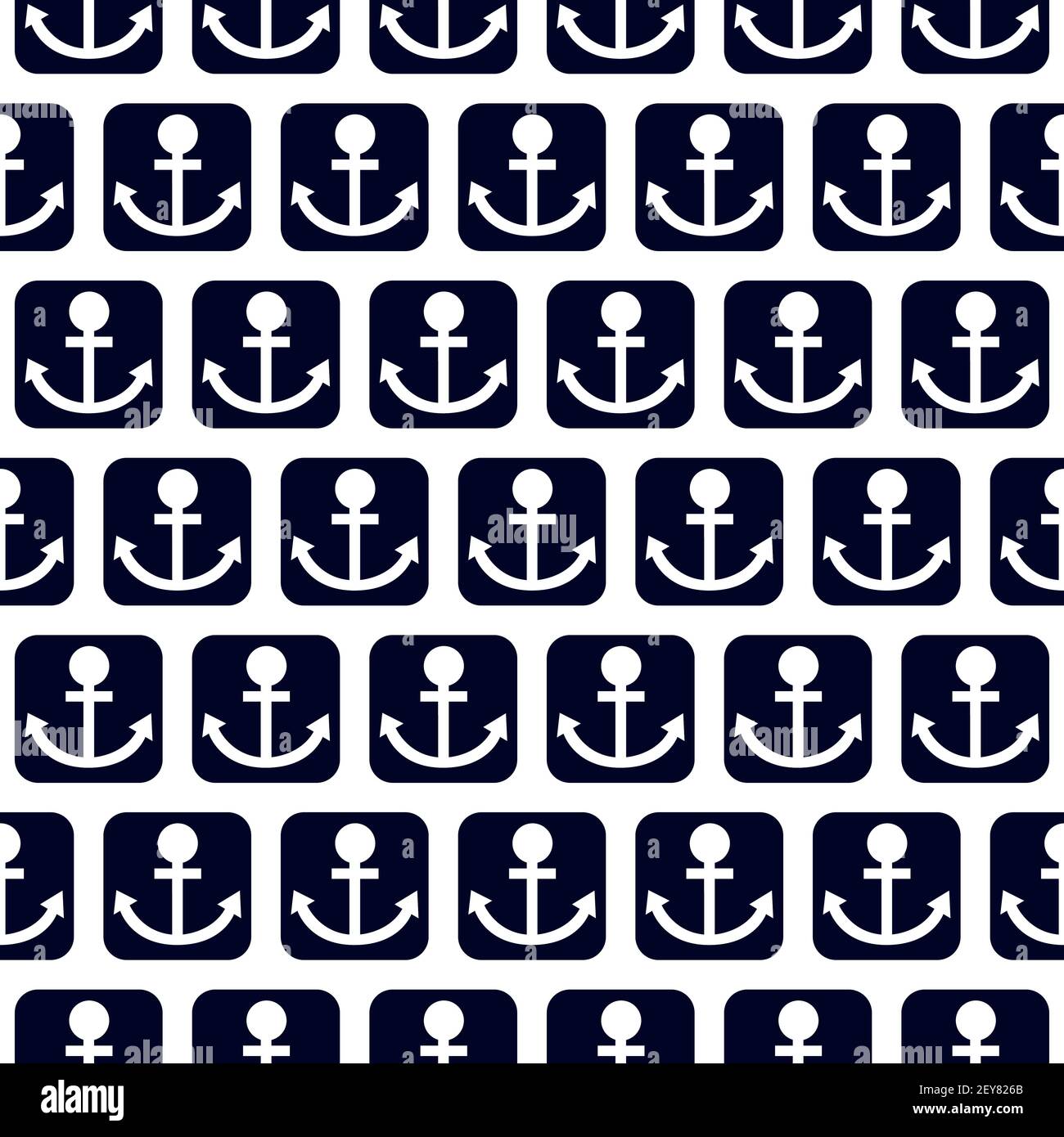 Seamless pattern with nautical elements, anchor Stock Vector