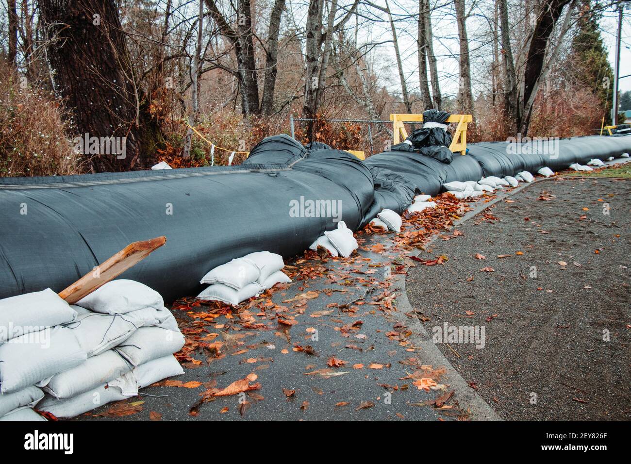 View of Aqua Dam, Inflatable dam, water inflated flood barrier to