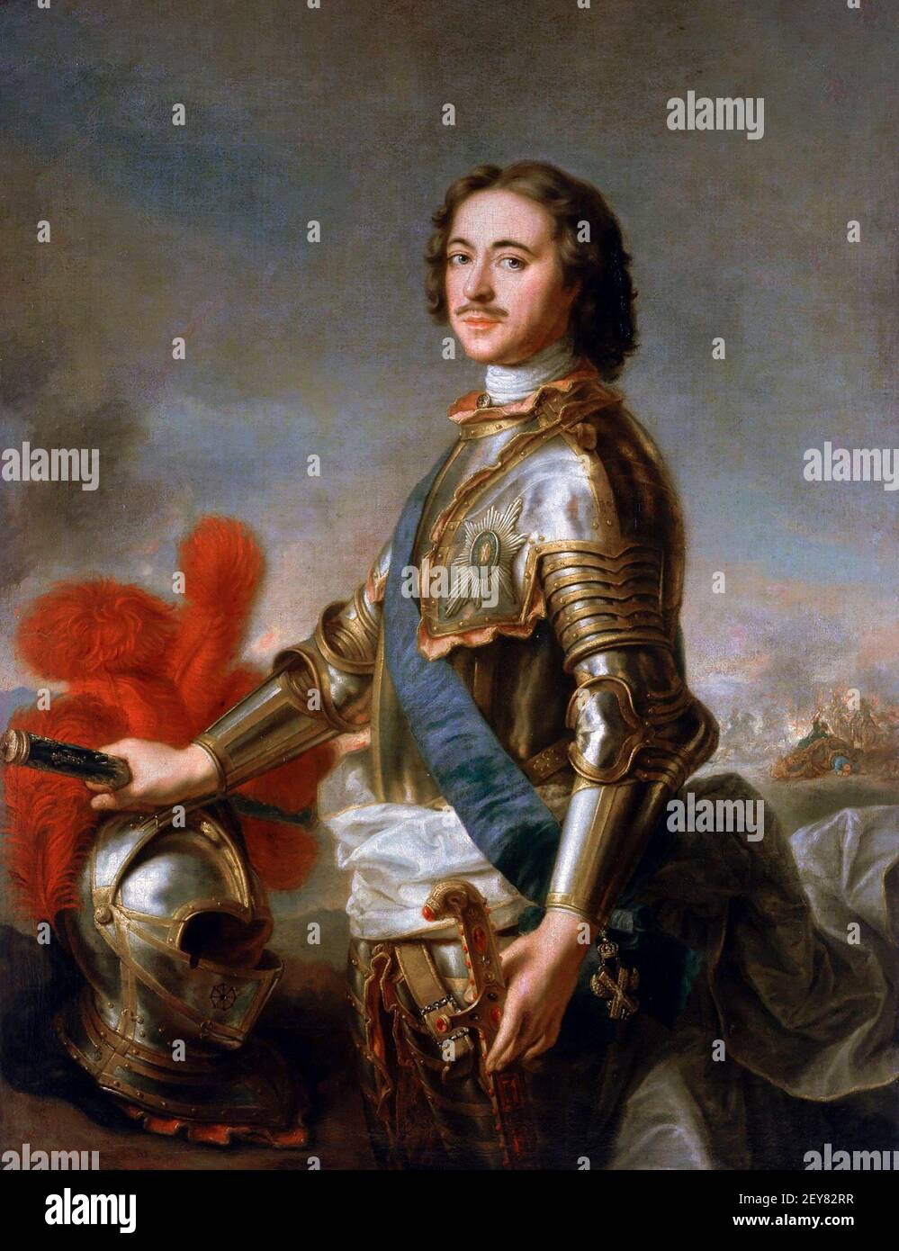 Peter the Great. Portrait of Tsar Peter I of Russia (1672-1725), attributed to Jean-Marc Nattier, oil on canvas, 17th century Stock Photo