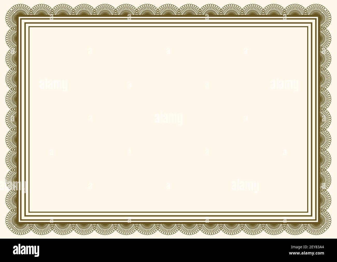 Green retro decorated frame with copy space on cream background Stock ...