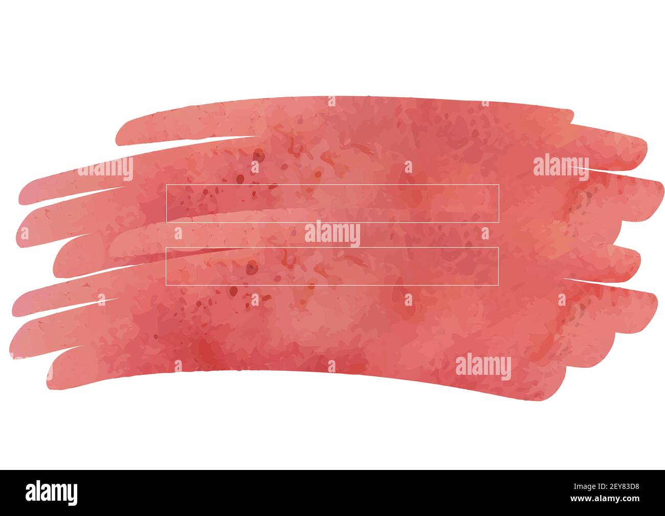 Orange paint strokes with two rectangular frames and copy space on white background Stock Photo