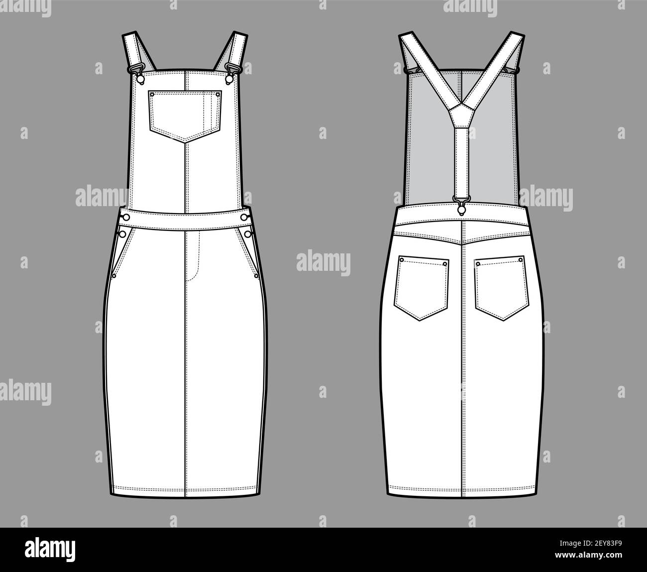 Dungaree dress Denim overall jumpsuit 