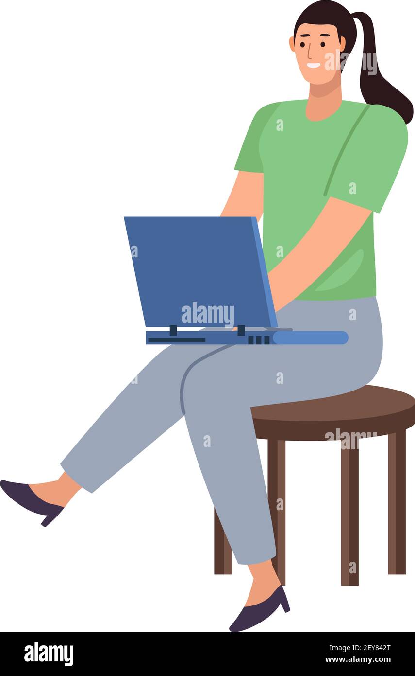 Woman avatar using laptop vector hi-res stock photography and images ...