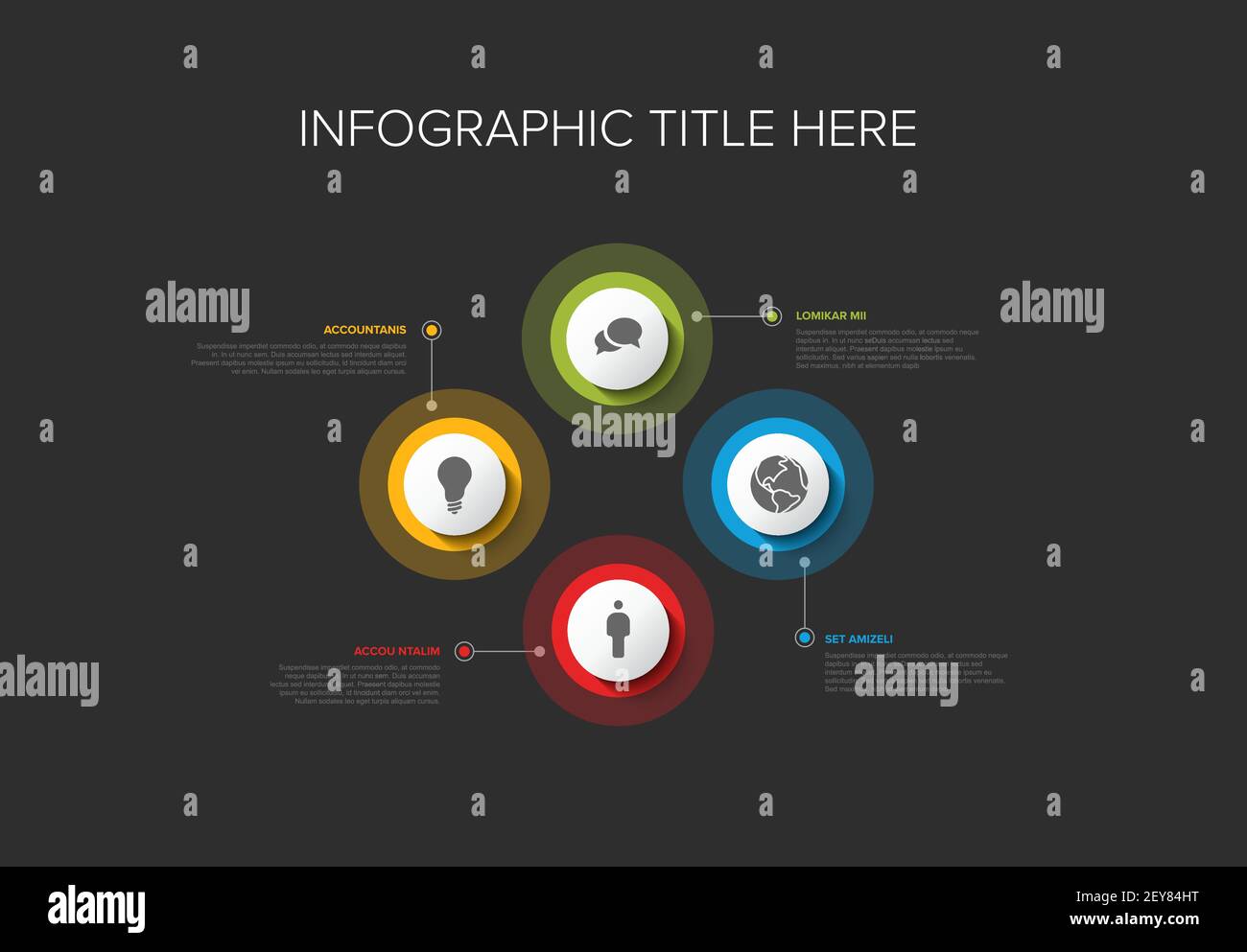 Vector multipurpose Infographic template with four elements options and ...