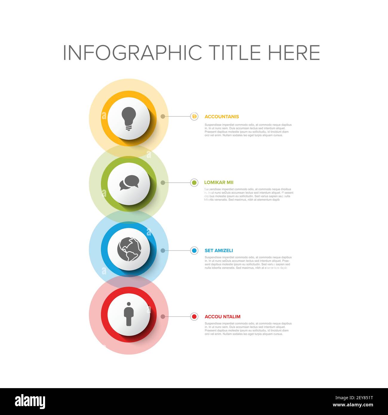 Vector multipurpose Infographic template set with four elements options ...