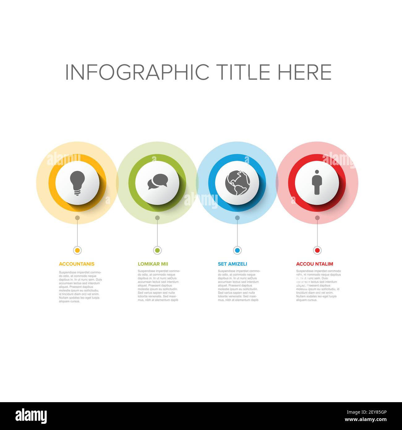 Vector multipurpose Infographic template set with four elements options ...