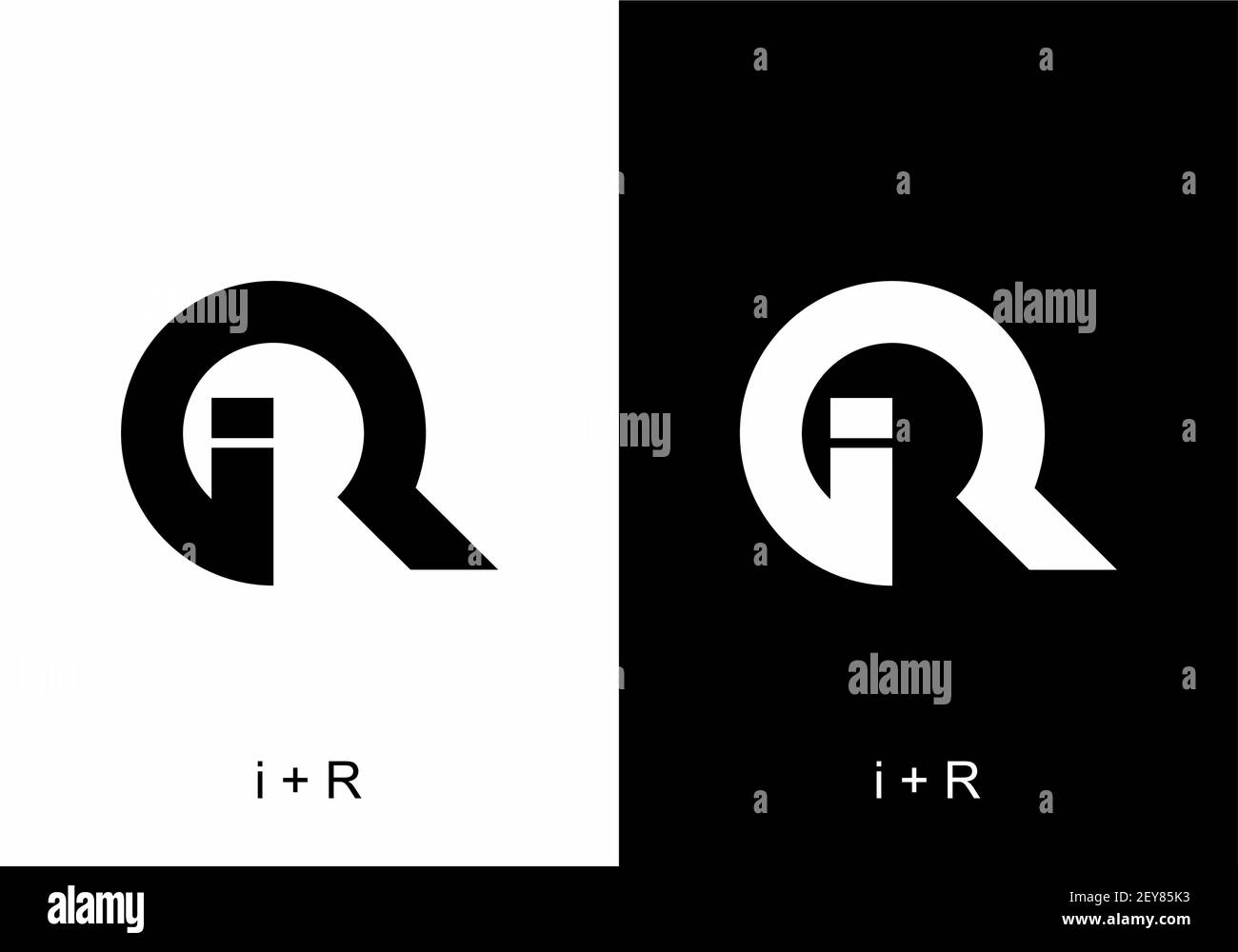 Black and white iR initial letter design Stock Vector Image & Art - Alamy