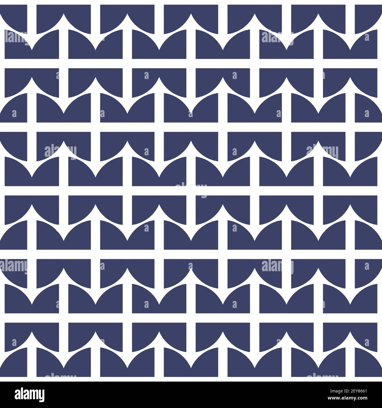 Abstract vector geometric seamless blue pattern with circles and cross stripes Stock Vector