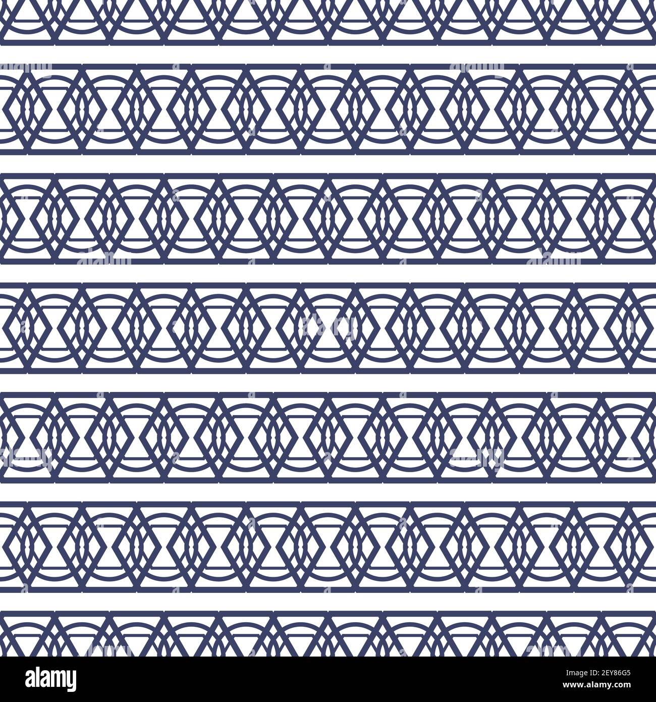 Abstract vintage geometric seamless pattern. Blue background. Vector illustration Stock Vector