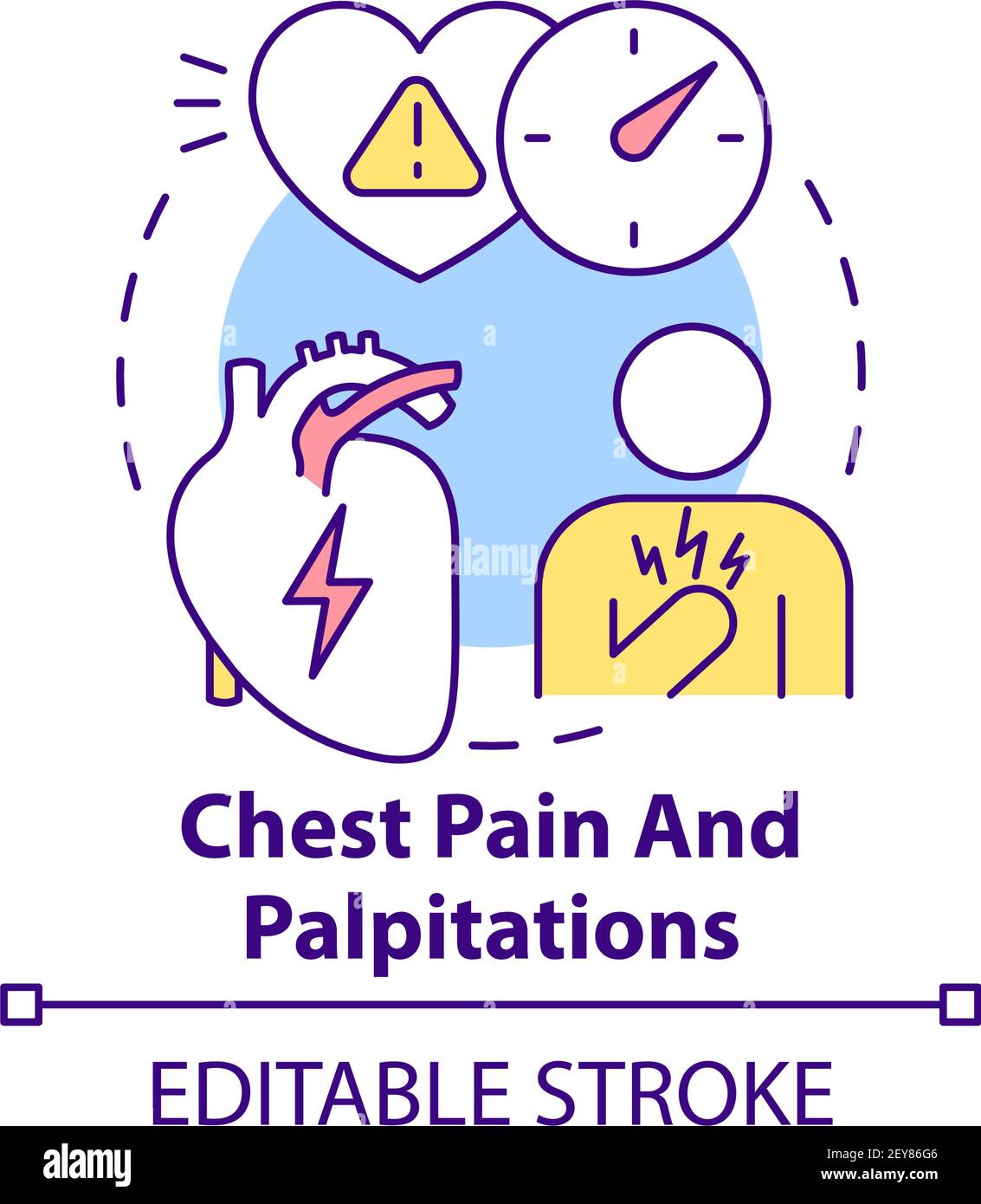 Chest pain and palpitations concept icon Stock Vector Image & Art Alamy
