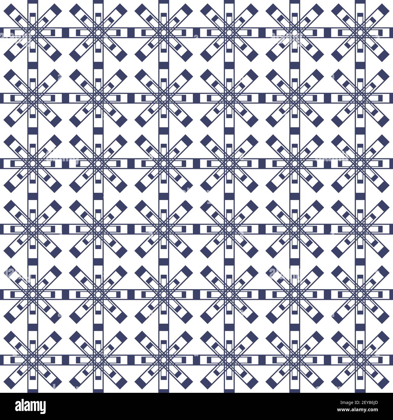 Abstract vintage geometric seamless pattern. Blue background. Vector ...