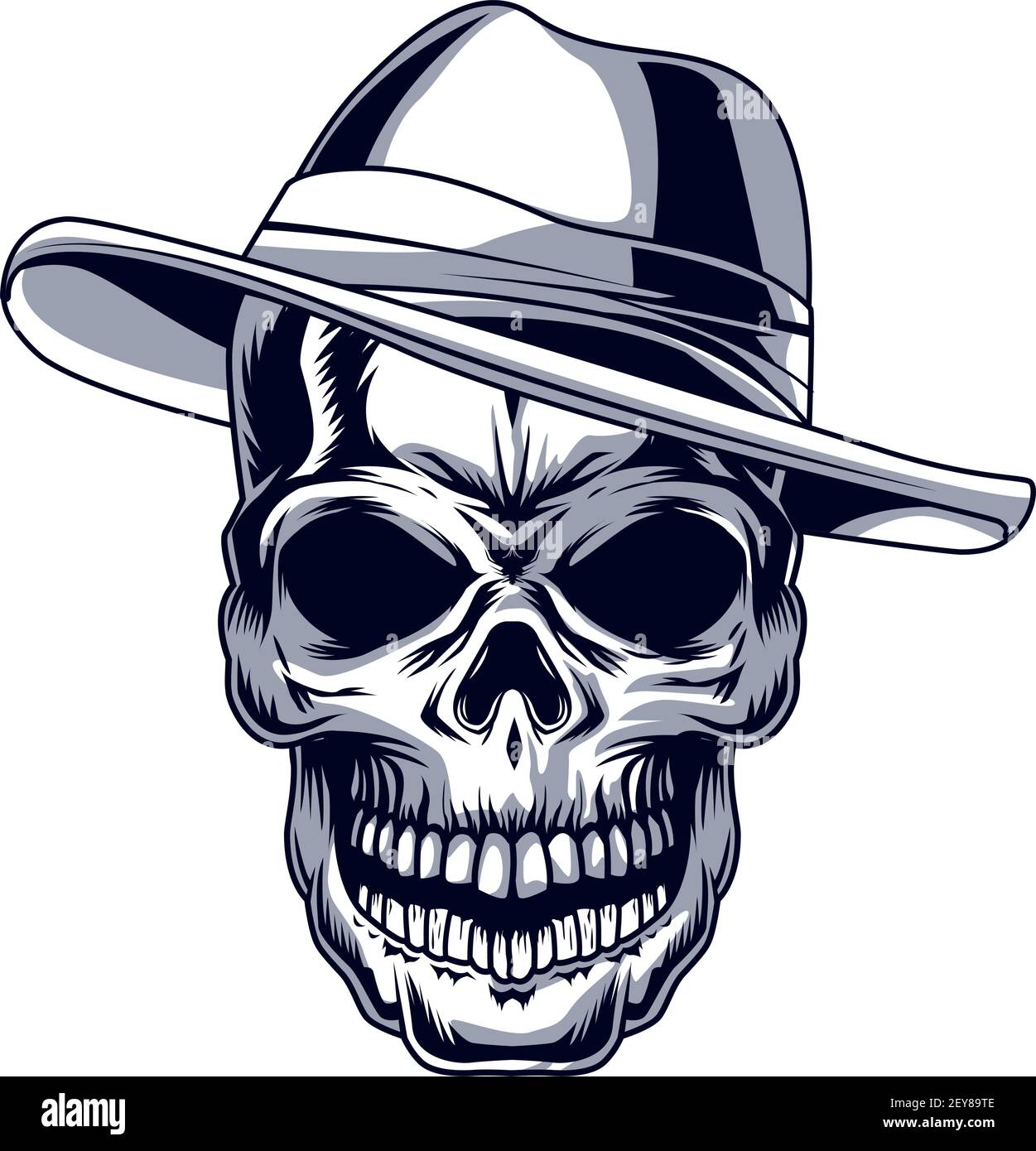 gangster skull head Stock Vector Image 